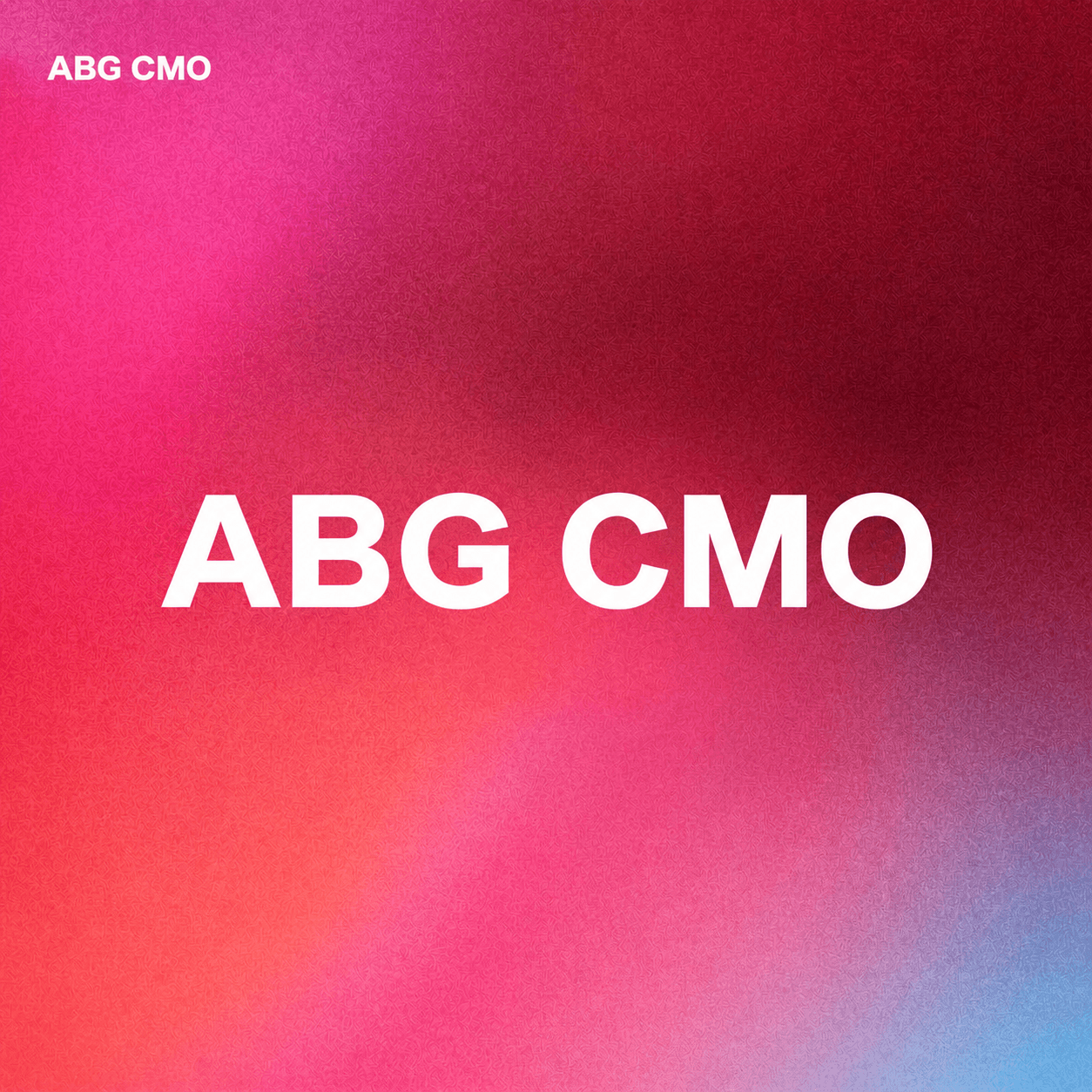 Pink ABG CMO editorial thumbnail with white ABG CMO typography